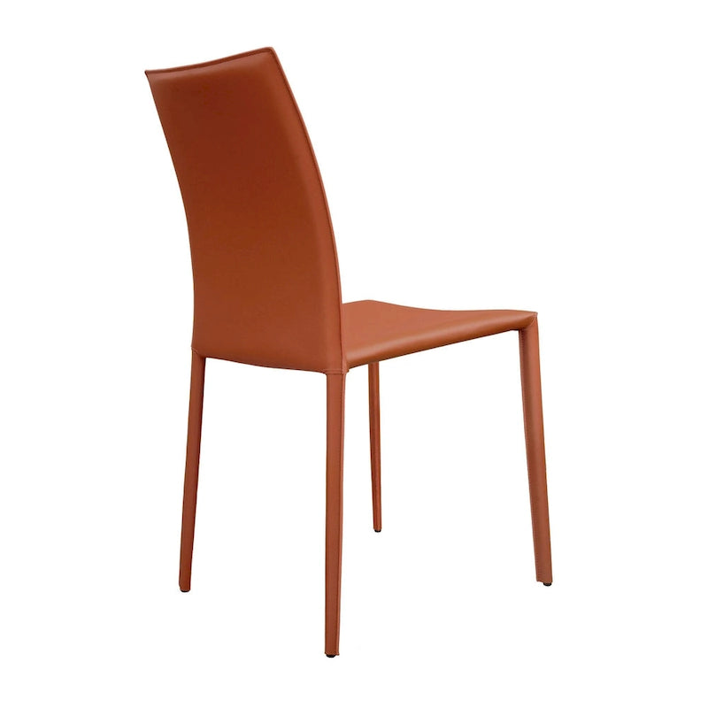 Chaise de salle à manger Lynda en cuir reconstitué, style moderne du milieu du siècle