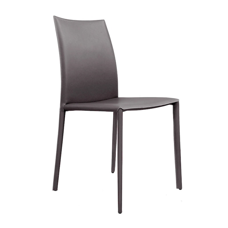 Chaise de salle à manger Lynda en cuir reconstitué, style moderne du milieu du siècle