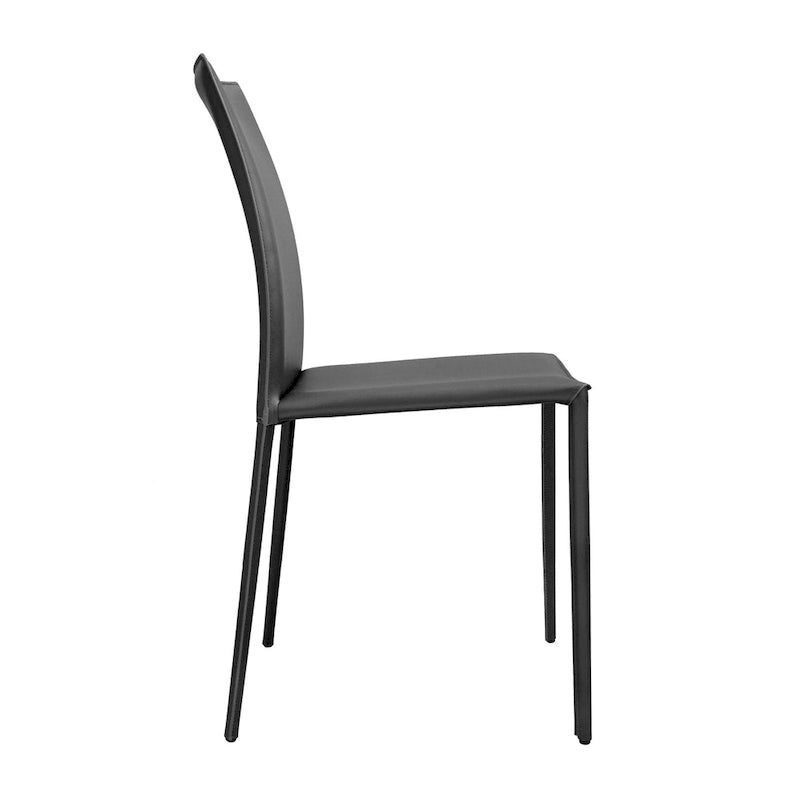 Chaise de salle à manger Lynda en cuir reconstitué, style moderne du milieu du siècle