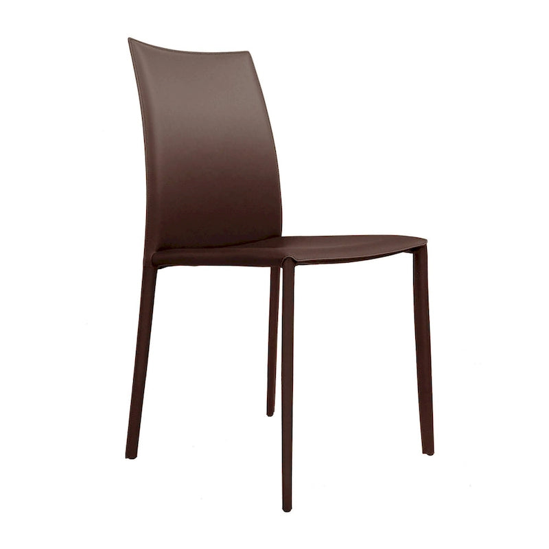 Chaise de salle à manger Lynda en cuir reconstitué, style moderne du milieu du siècle