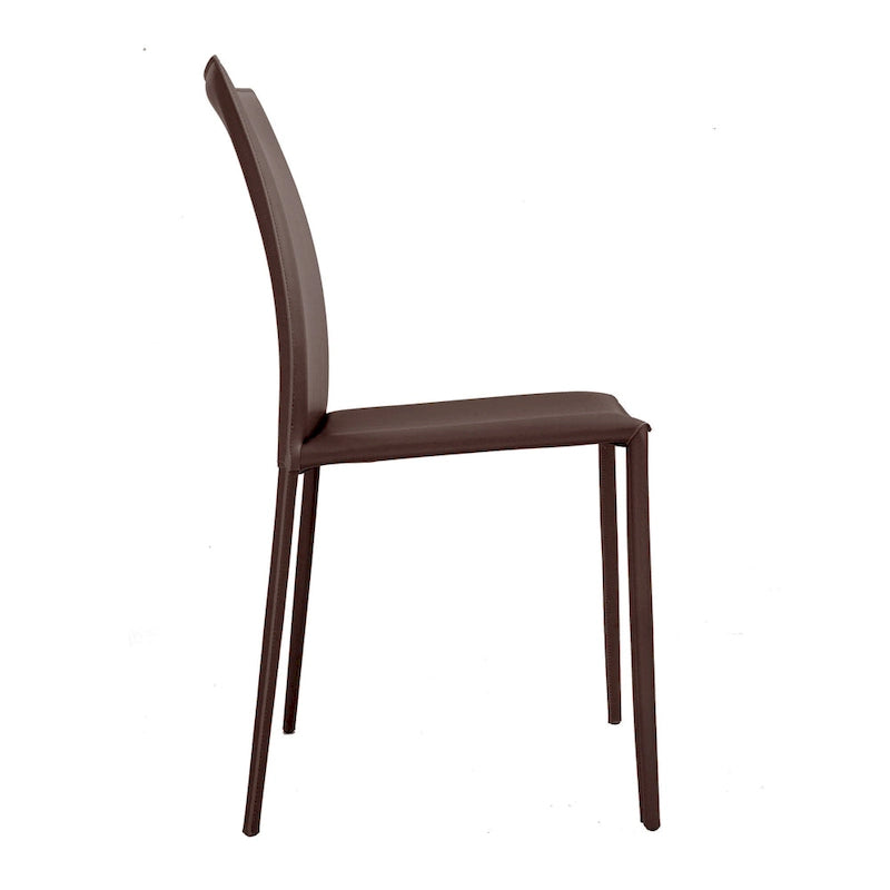 Chaise de salle à manger Lynda en cuir reconstitué, style moderne du milieu du siècle