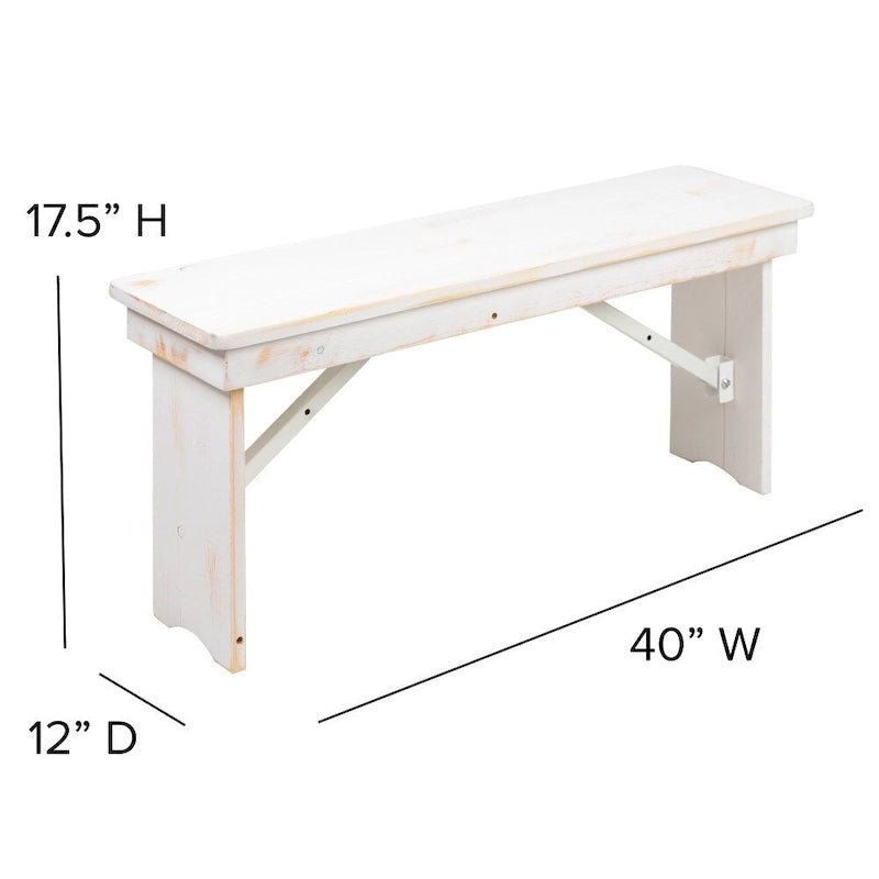 Ensemble table de ferme pliante en pin massif avec 6 bancs