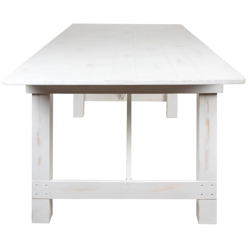 Ensemble table de ferme pliante en pin massif avec 6 bancs