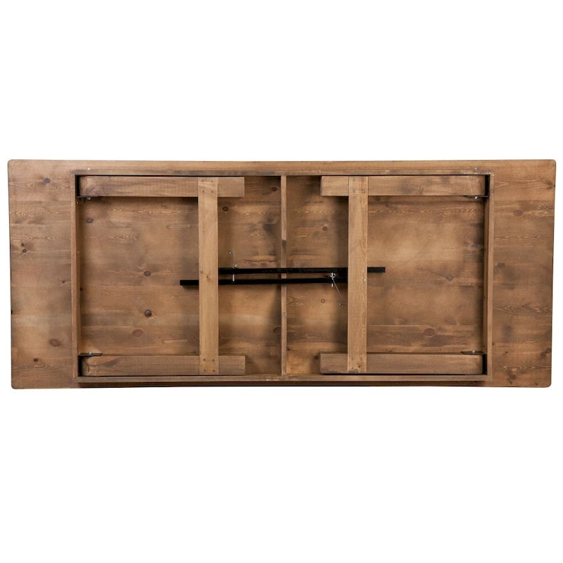 Ensemble table de ferme pliante en pin massif avec 6 bancs
