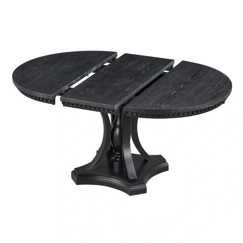 Ensemble de salle à manger rétro 5 pièces comprenant une table ronde extensible et 4 chaises pour cuisine/salle à manger