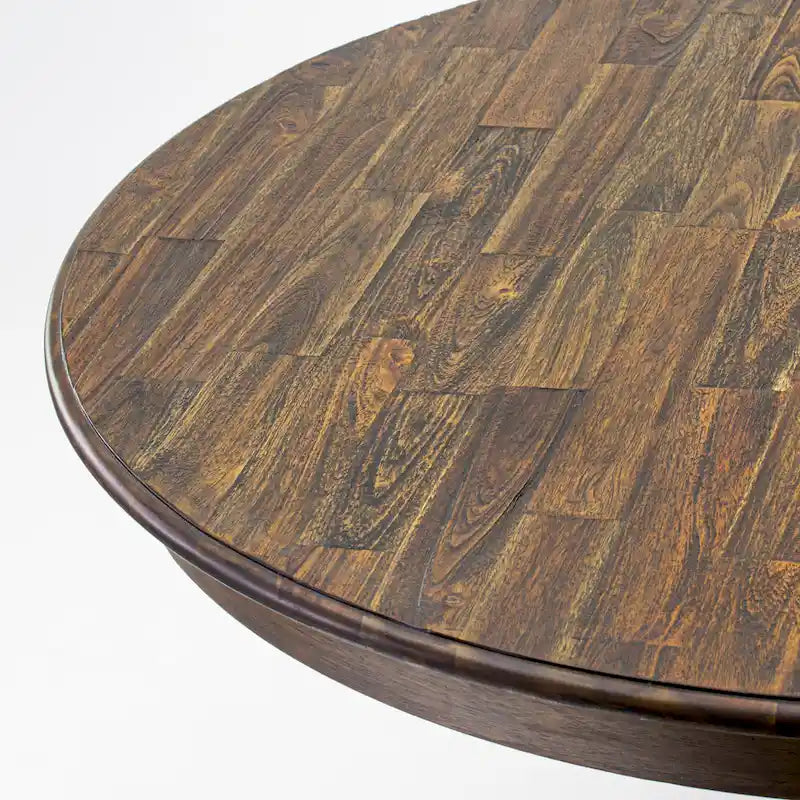 Table de salle à manger moderne Ferris d'East West Furniture - Plateau rond avec pied central, 122 x 122 cm (Finitions disponibles)