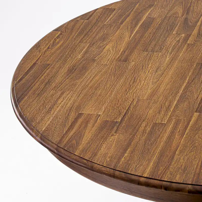 Table de salle à manger moderne Ferris d'East West Furniture - Plateau rond avec pied central, 122 x 122 cm (Finitions disponibles)