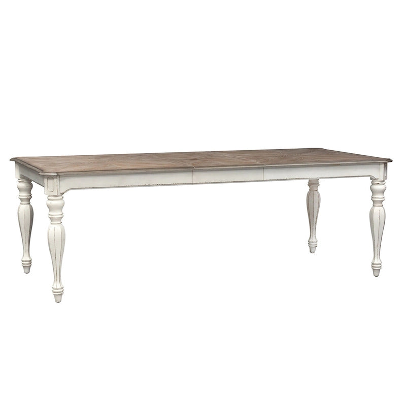 Ensemble de table à pieds 7 pièces Magnolia Manor Antique White Weathered Bark