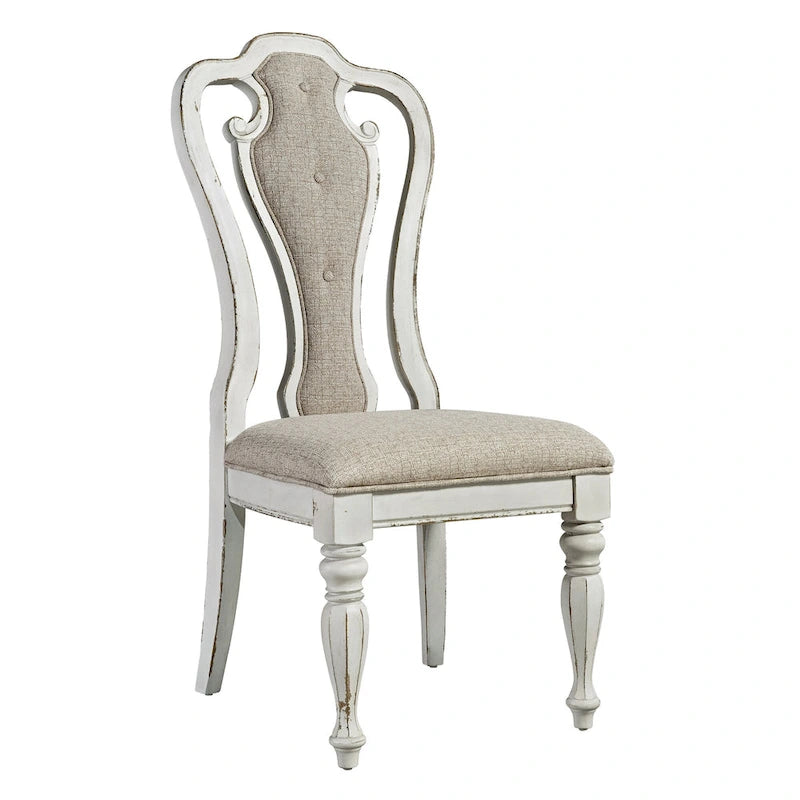 Ensemble de table à pieds 7 pièces Magnolia Manor Antique White Weathered Bark