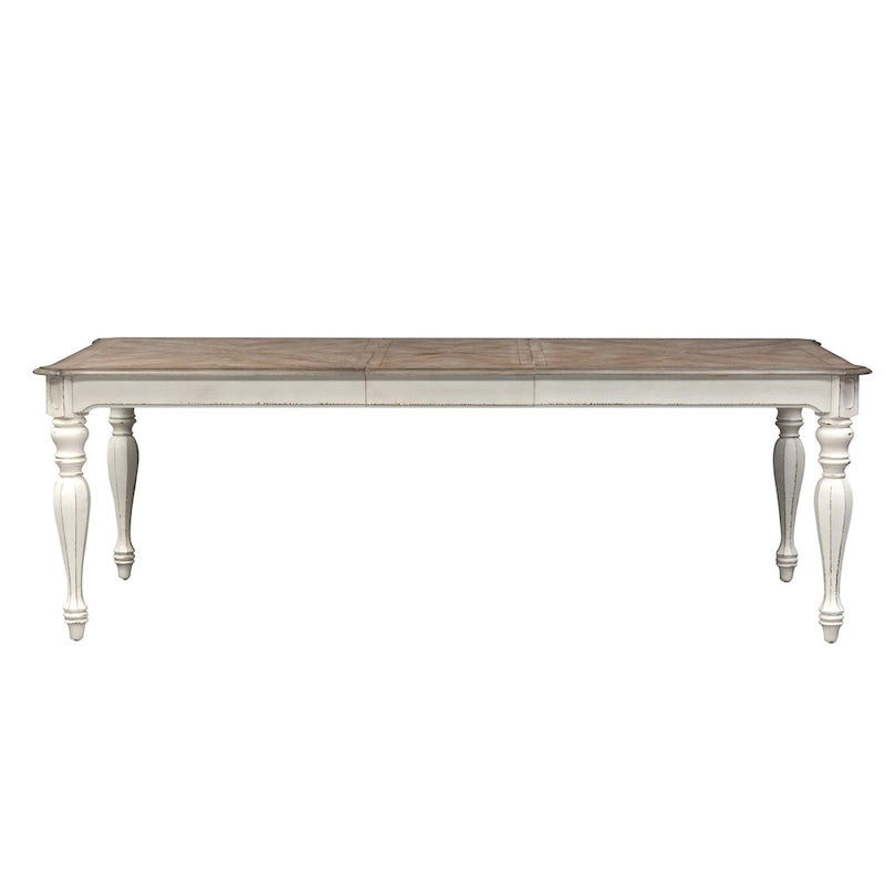 Ensemble de table à pieds 7 pièces Magnolia Manor Antique White Weathered Bark