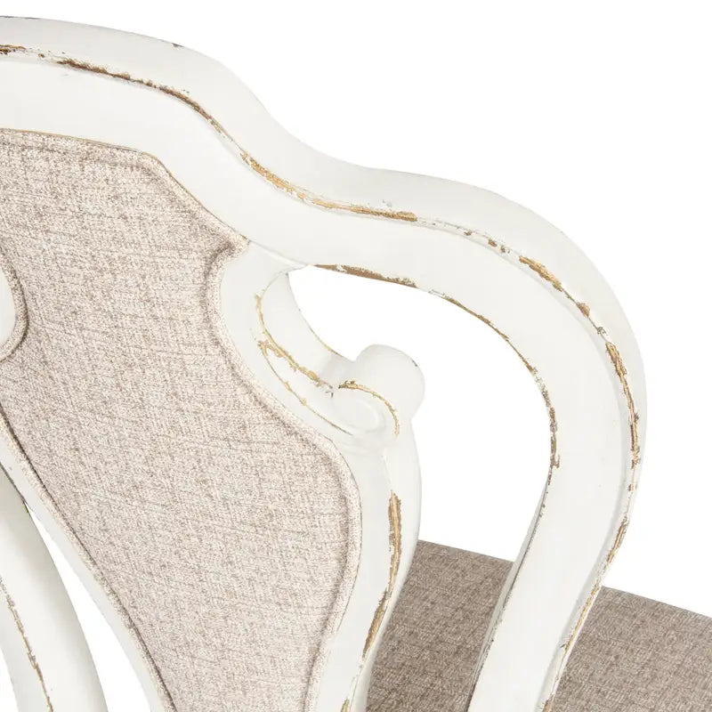 Ensemble de table à pieds 7 pièces Magnolia Manor Antique White Weathered Bark