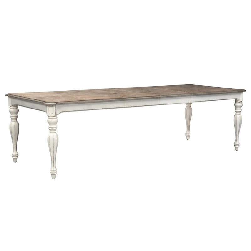 Ensemble de table à pieds 7 pièces Magnolia Manor Antique White Weathered Bark