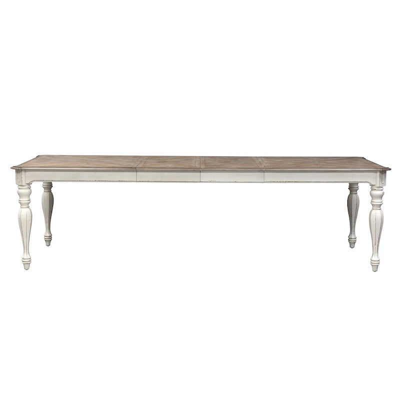 Ensemble de table à pieds 7 pièces Magnolia Manor Antique White Weathered Bark