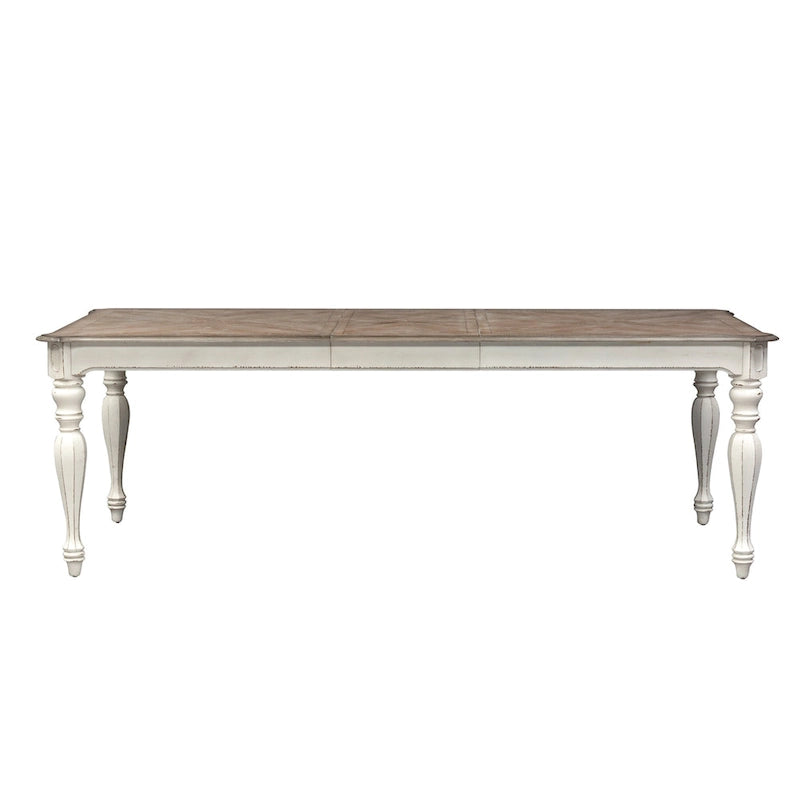 Ensemble de table à pieds 7 pièces Magnolia Manor Antique White Weathered Bark