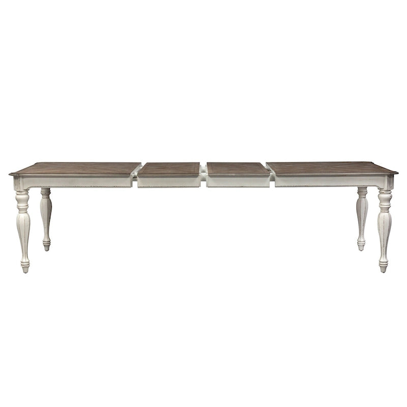 Ensemble de table à pieds 7 pièces Magnolia Manor Antique White Weathered Bark