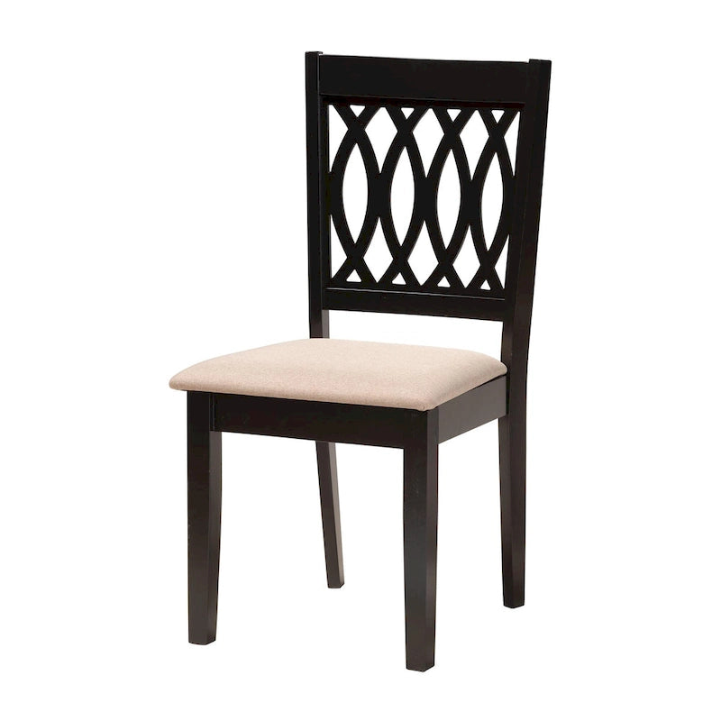 Ensemble de salle à manger Florencia de style moderne, recouvert de tissu et en bois finition marron