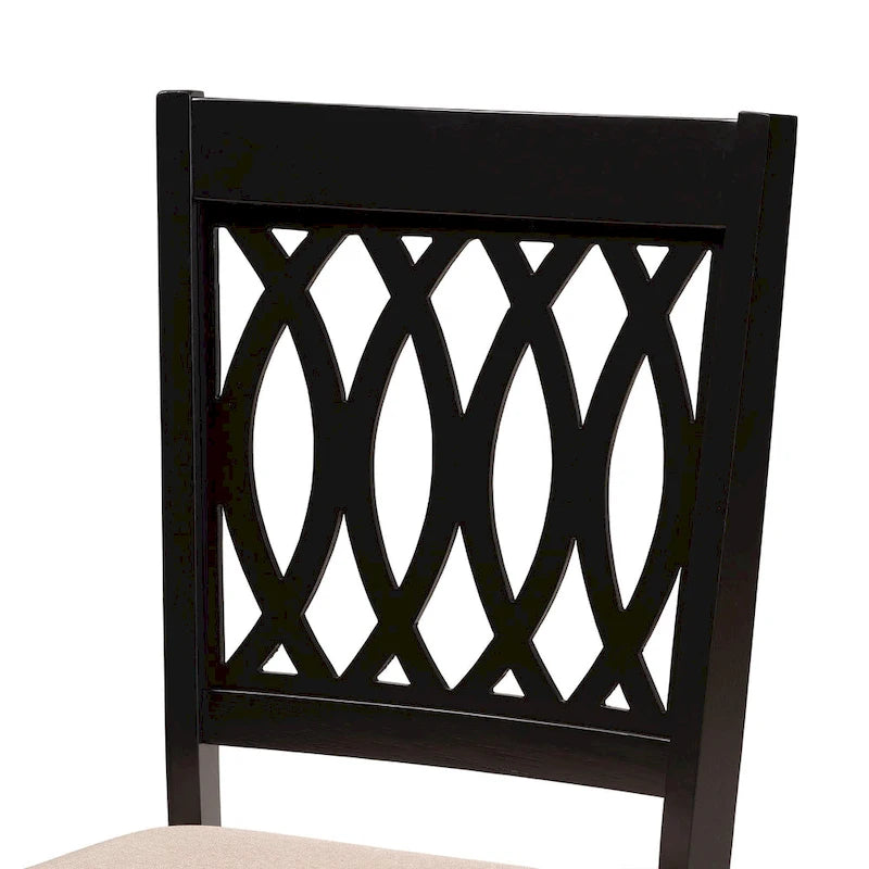 Ensemble de salle à manger Florencia de style moderne, recouvert de tissu et en bois finition marron