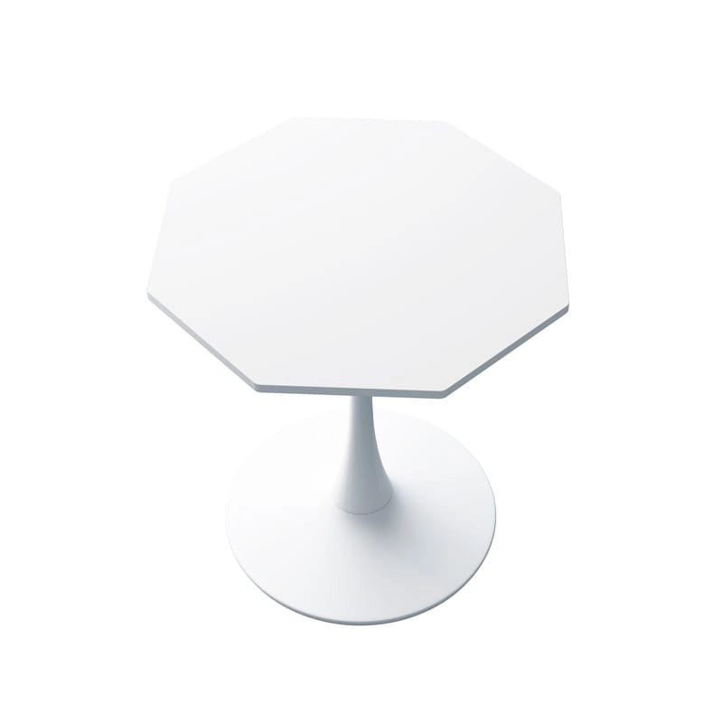 Table de salle à manger octogonale Grondin de style minimaliste moderne (31,5 po) avec plateau en MDF et pied central en métal, petite table de bar Tulipe