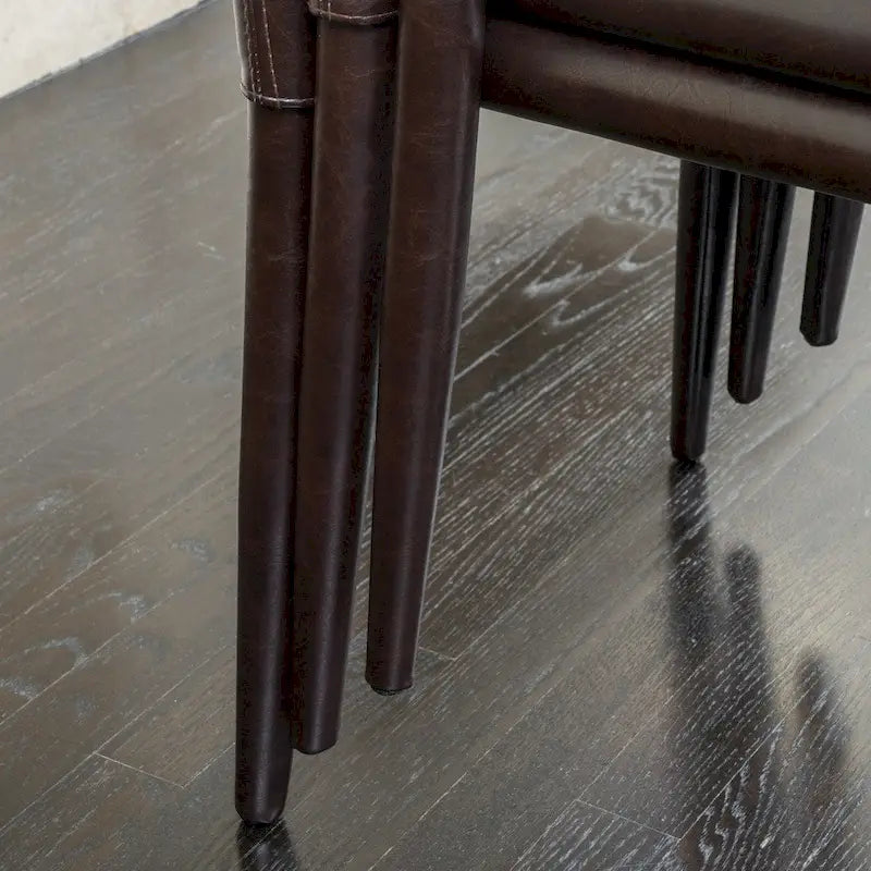 Chaises de salle à manger empilables en cuir reconstitué Comstock (lot de 4) par Christopher Knight Home