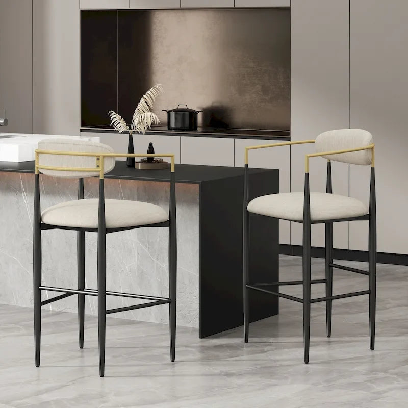 Tabourets de bar Elmore en tissu et fer de 76 cm (lot de 2) par Christopher Knight Home