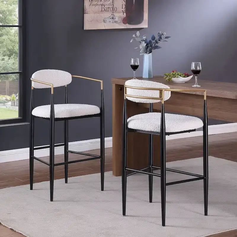 Tabourets de bar Elmore en tissu et fer de 76 cm (lot de 2) par Christopher Knight Home