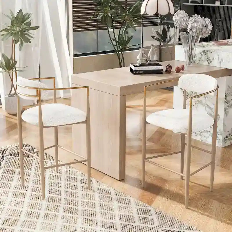 Tabourets de bar Elmore en tissu et fer de 76 cm (lot de 2) par Christopher Knight Home