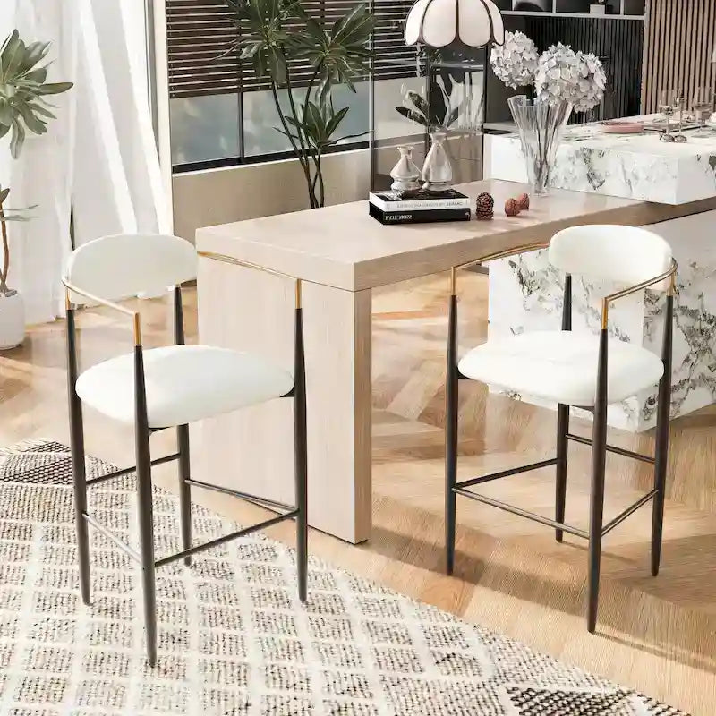 Tabourets de bar Elmore en tissu et fer de 76 cm (lot de 2) par Christopher Knight Home