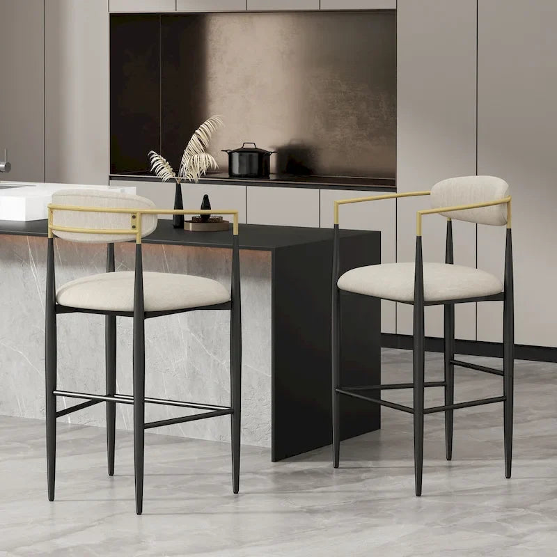 Tabourets de bar Elmore en tissu et fer de 76 cm (lot de 2) par Christopher Knight Home
