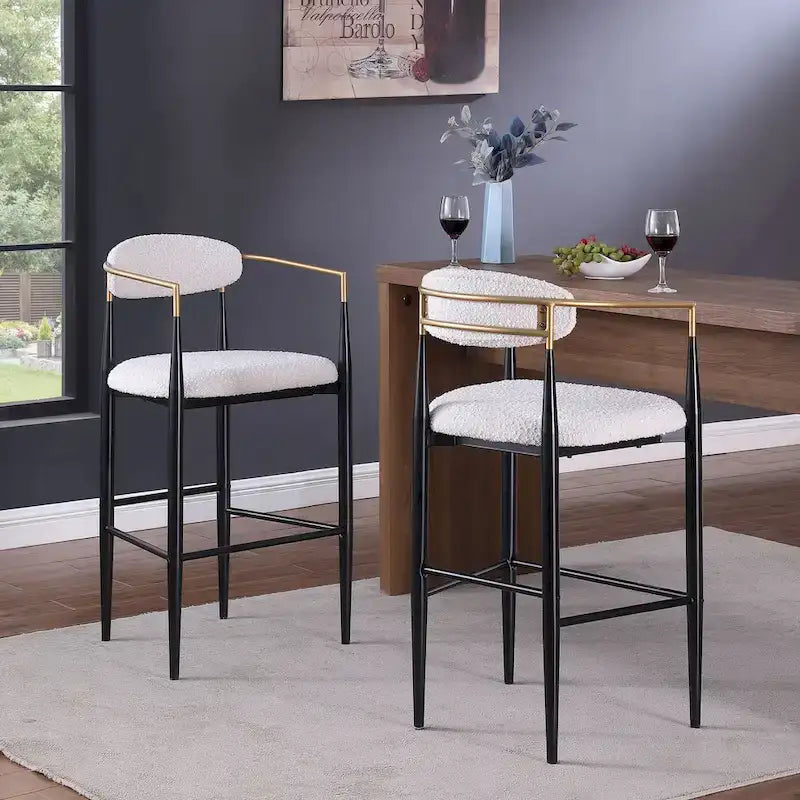 Tabourets de bar Elmore en tissu et fer de 76 cm (lot de 2) par Christopher Knight Home