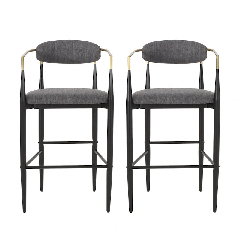 Tabourets de bar Elmore en tissu et fer de 76 cm (lot de 2) par Christopher Knight Home