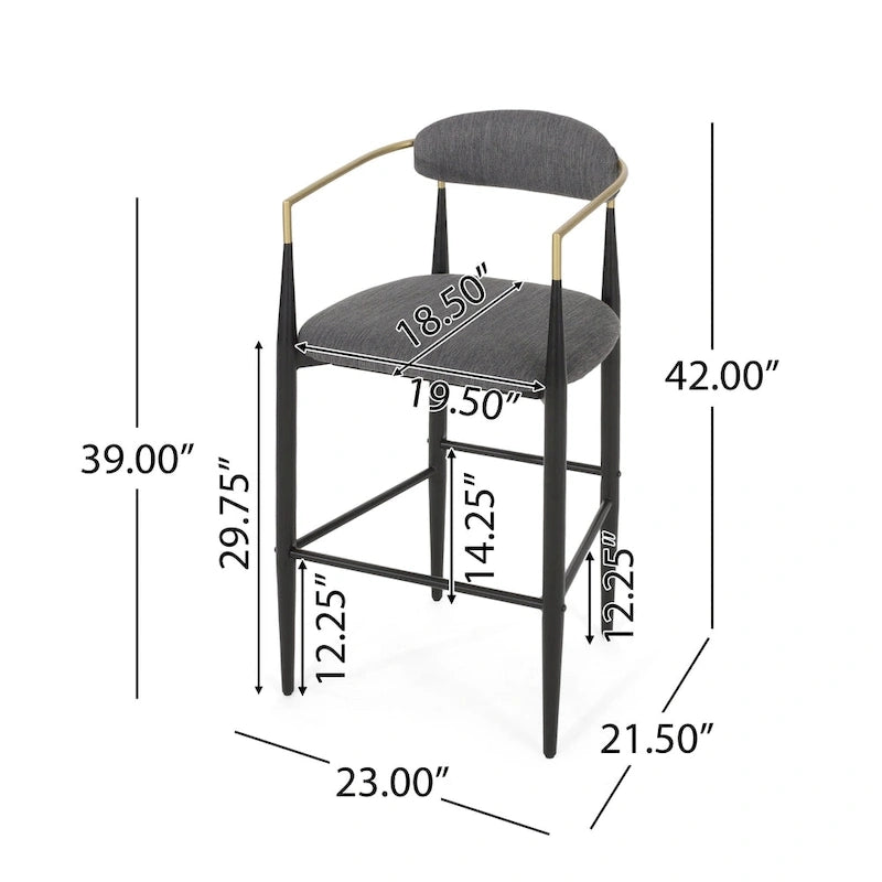 Tabourets de bar Elmore en tissu et fer de 76 cm (lot de 2) par Christopher Knight Home