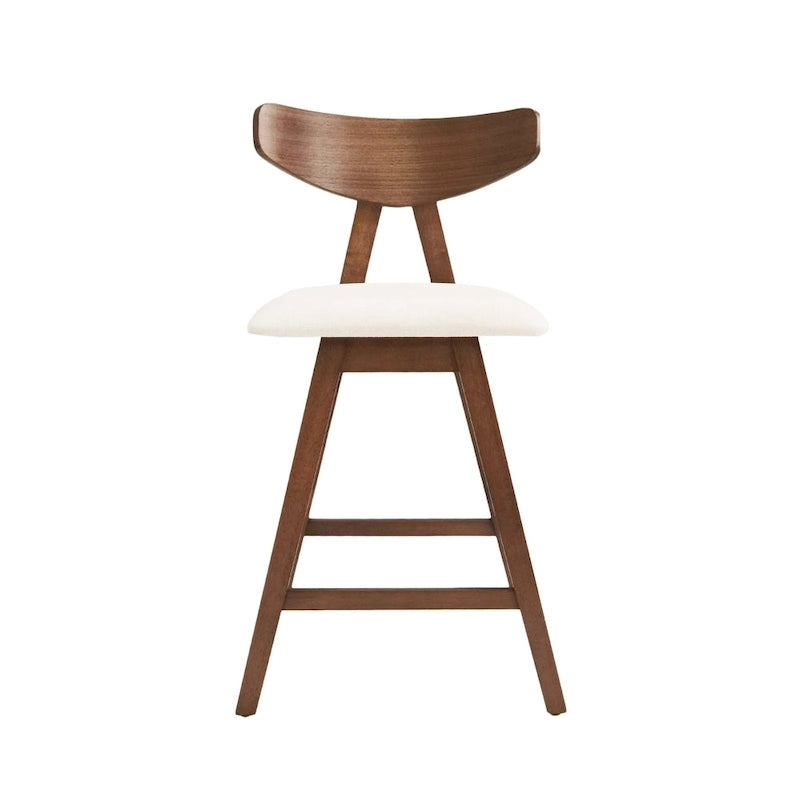 Tabourets de bar Stocker en tissu et bois d'hévéa (lot de 2) par Christopher Knight Home