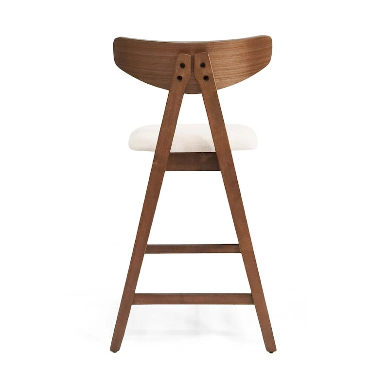 Tabourets de bar Stocker en tissu et bois d'hévéa (lot de 2) par Christopher Knight Home