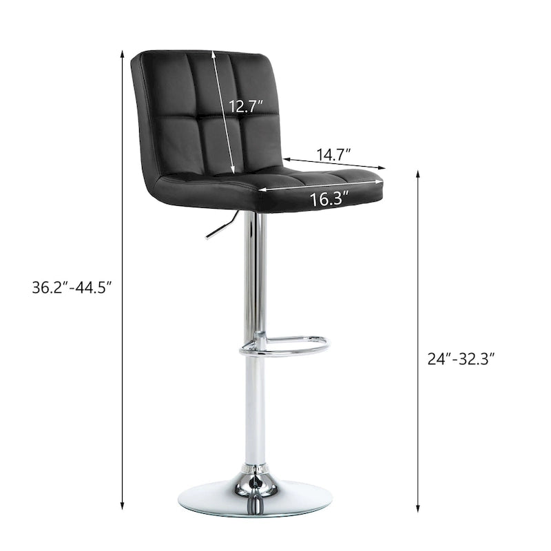 Tabourets de bar réglables, revêtus de similicuir ou de velours, hauteur comptoir/pub, lot de 2