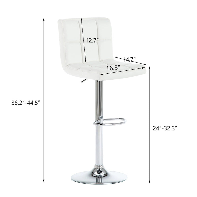 Tabourets de bar réglables, revêtus de similicuir ou de velours, hauteur comptoir/pub, lot de 2