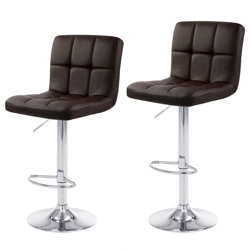 Tabourets de bar réglables, revêtus de similicuir ou de velours, hauteur comptoir/pub, lot de 2