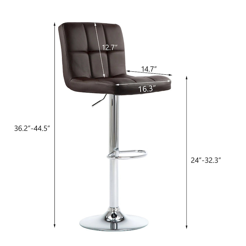 Tabourets de bar réglables, revêtus de similicuir ou de velours, hauteur comptoir/pub, lot de 2