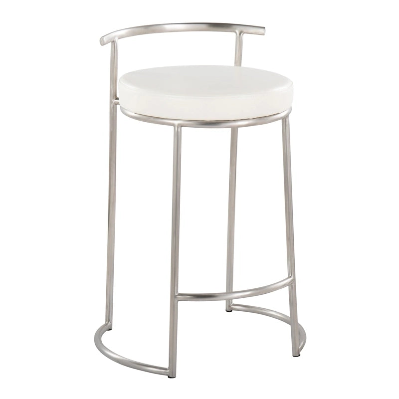 Tabouret de comptoir rond à hauteur fixe Silver Orchid Forrest (lot de 2)