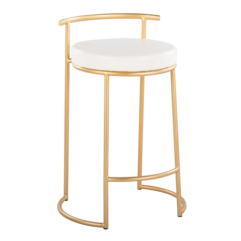 Tabouret de comptoir rond à hauteur fixe Silver Orchid Forrest (lot de 2)