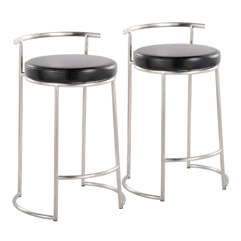 Tabouret de comptoir rond à hauteur fixe Silver Orchid Forrest (lot de 2)