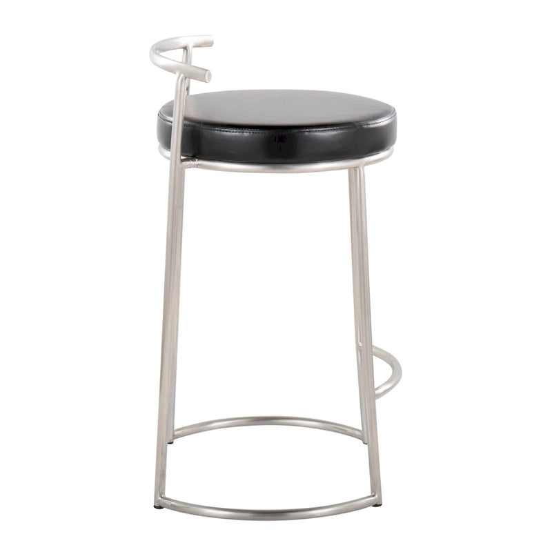 Tabouret de comptoir rond à hauteur fixe Silver Orchid Forrest (lot de 2)