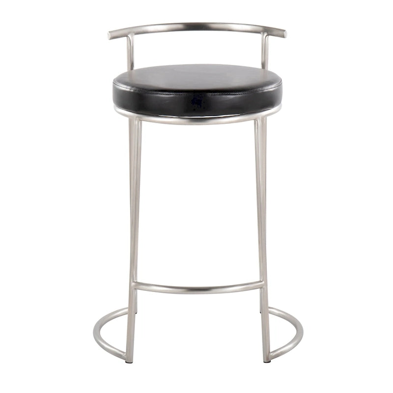 Tabouret de comptoir rond à hauteur fixe Silver Orchid Forrest (lot de 2)