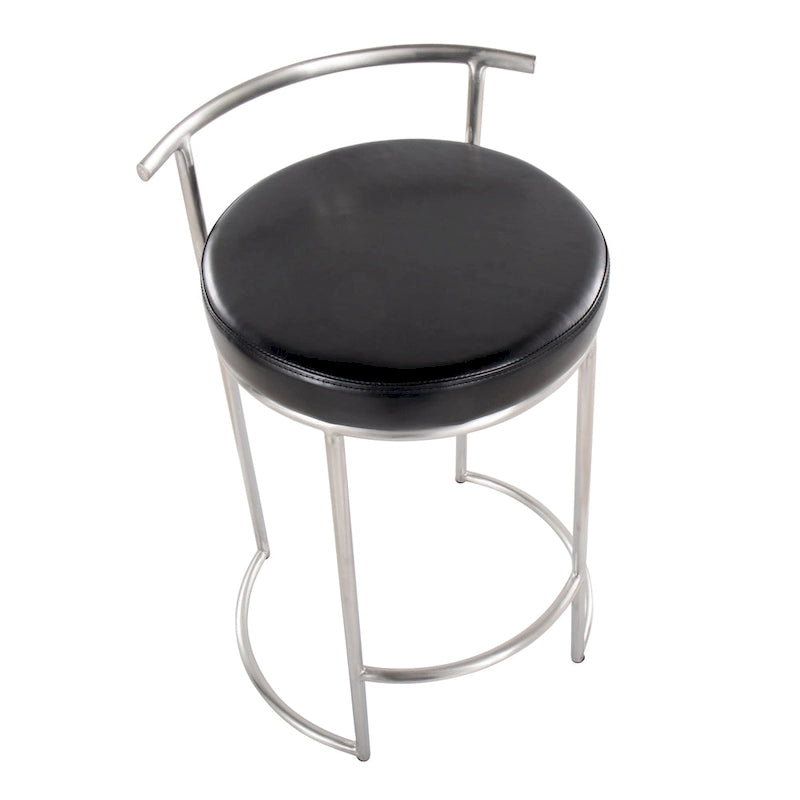 Tabouret de comptoir rond à hauteur fixe Silver Orchid Forrest (lot de 2)