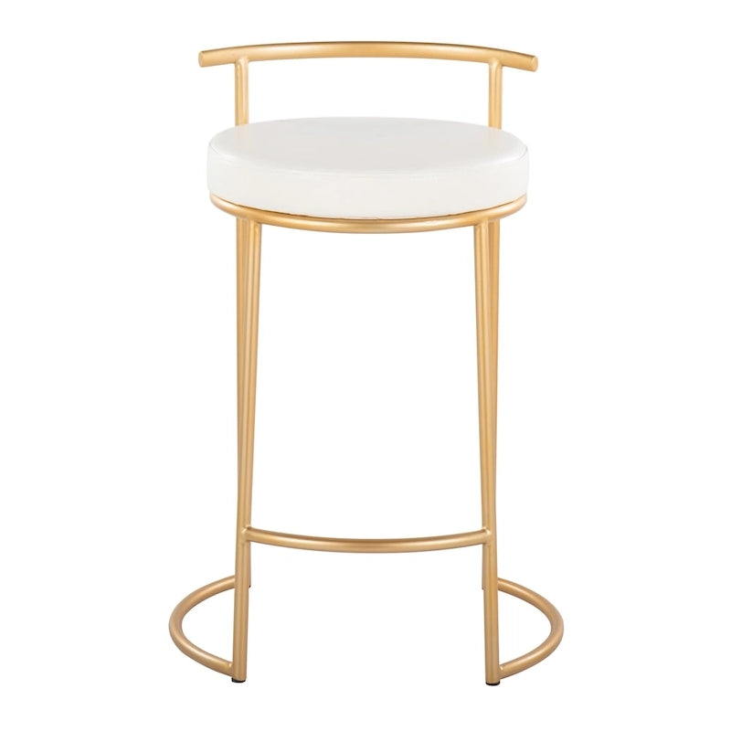 Tabouret de comptoir rond à hauteur fixe Silver Orchid Forrest (lot de 2)