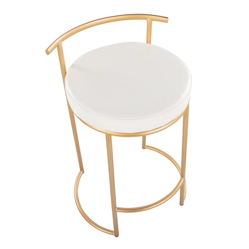 Tabouret de comptoir rond à hauteur fixe Silver Orchid Forrest (lot de 2)