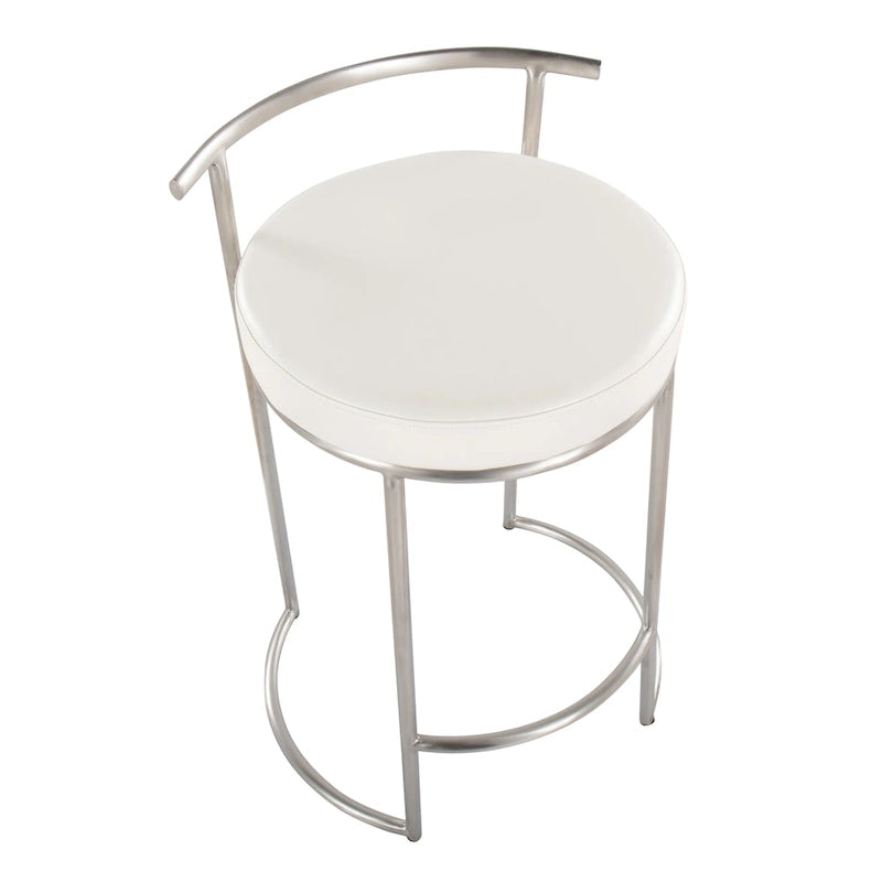 Tabouret de comptoir rond à hauteur fixe Silver Orchid Forrest (lot de 2)