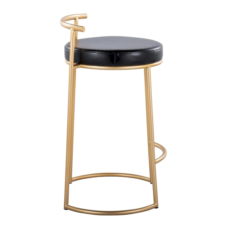 Tabouret de comptoir rond à hauteur fixe Silver Orchid Forrest (lot de 2)