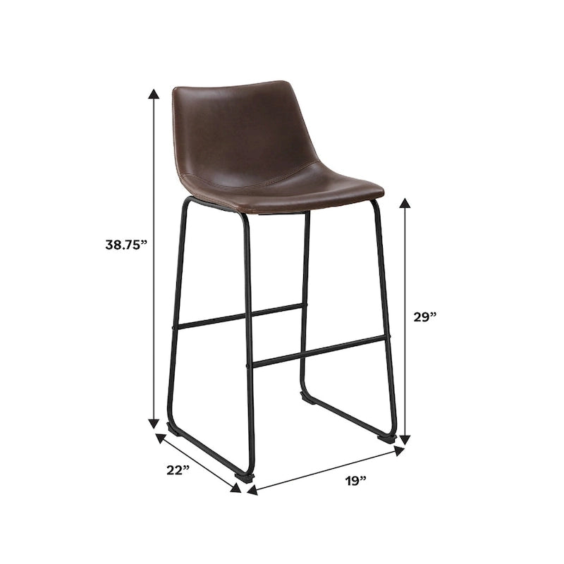 Tabouret de bar Middlebrook Prusiner 30 pouces en similicuir (lot de 2)