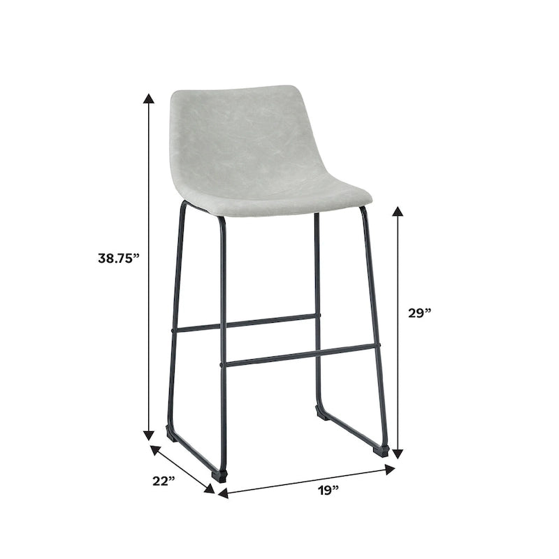 Tabouret de bar Middlebrook Prusiner 30 pouces en similicuir (lot de 2)