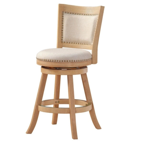 Tabouret de bar pivotant en bois Melrose à dossier haut